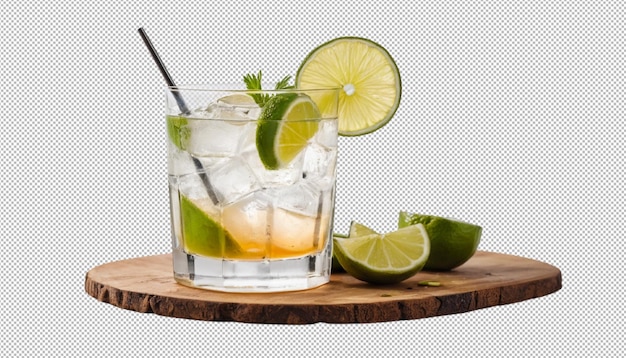 Un cocktail rafraîchissant avec une tranche de citron vert en garniture un verre froid ravit chaque gorgée