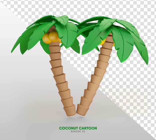 Coco dibujos animados 3d render aislado verano