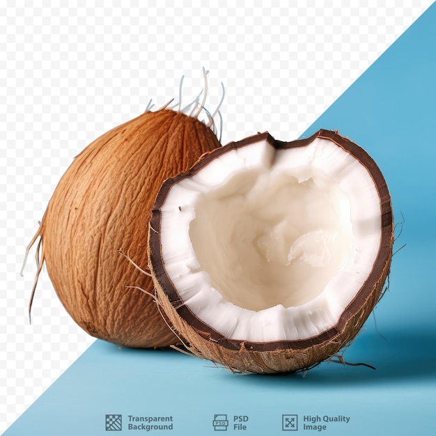 Coco fresco preparado para consumo em ambiente natural coco esfoliado e cortado em pedaços