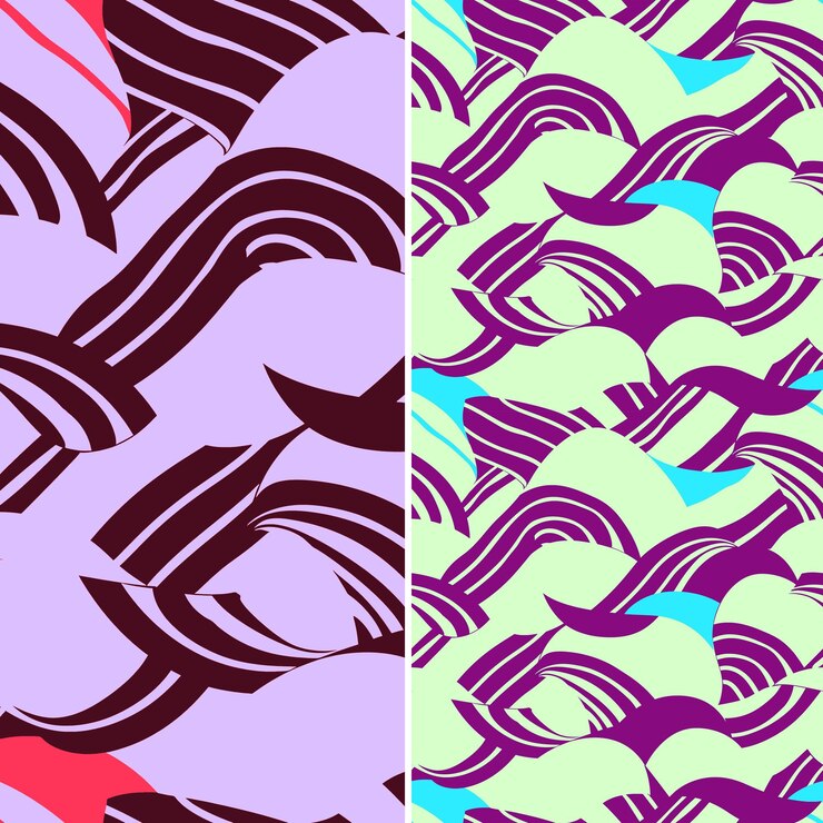 PSD coco con líneas onduladas y diseño simple con pat diagonal vector de patrón de fruta tropical único