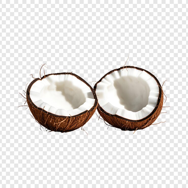 PSD un coco con una mancha blanca en su parte superior
