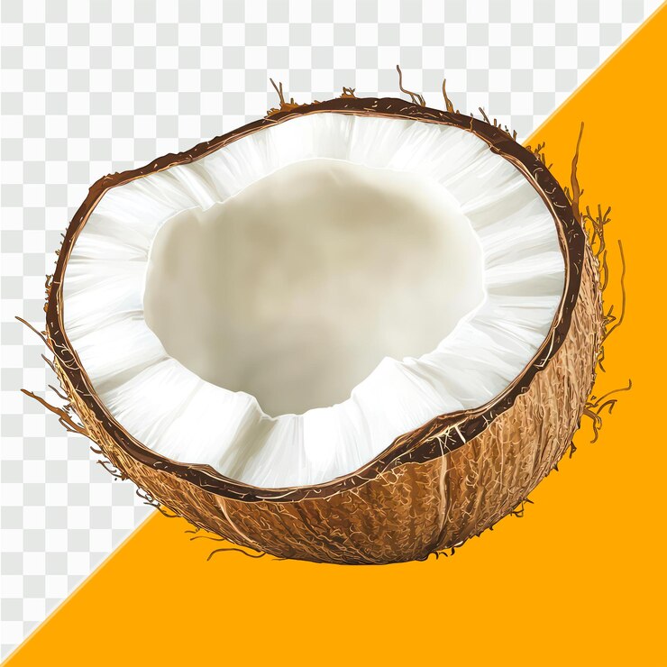 coco sobre un fondo blanco cortado a lo largo