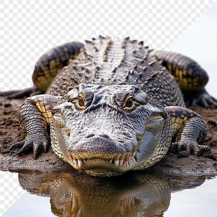 PSD un cocodrilo con una imagen de un cocod rilo en su cabeza
