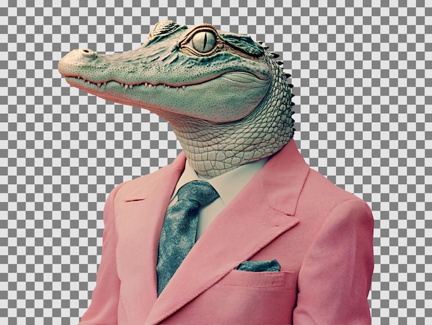 un cocodrilo en un traje
