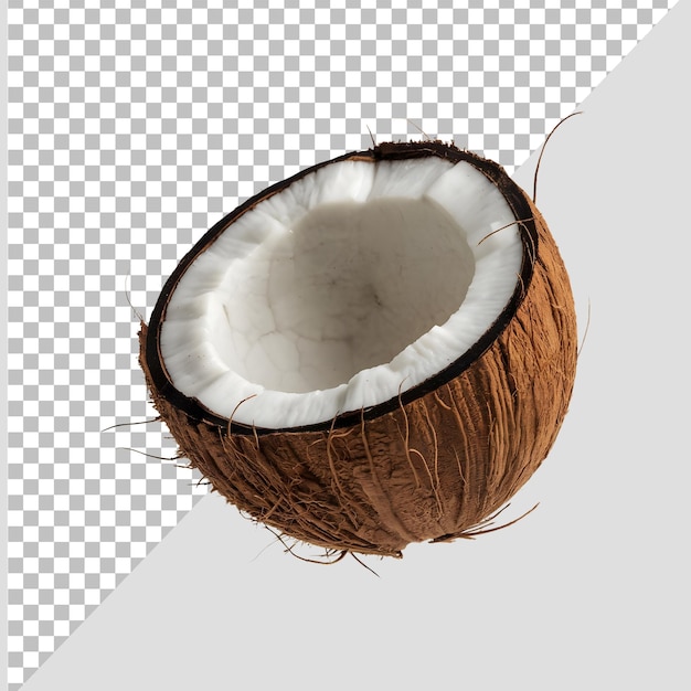 coconut split in half transparent background