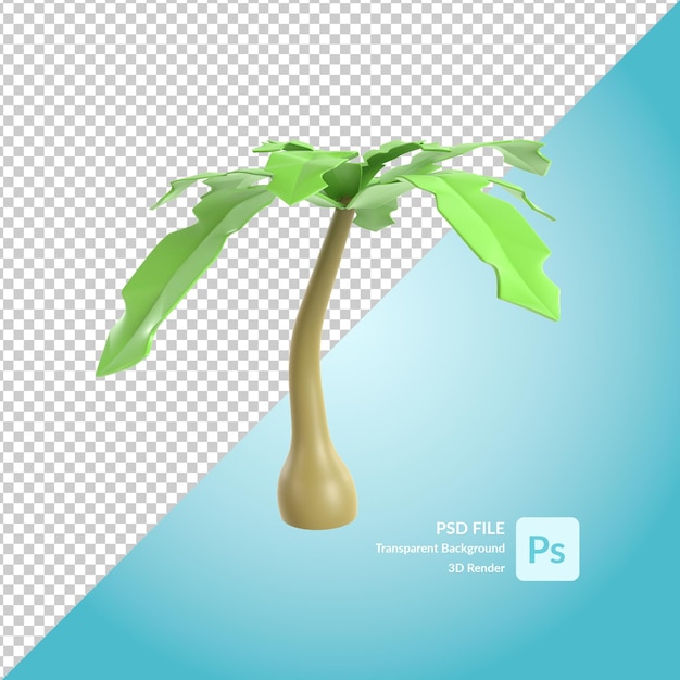 coconut tree 3d illustration rendering