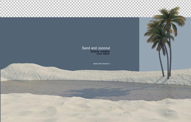 Des cocotiers sur le sable sous de nombreux angles.