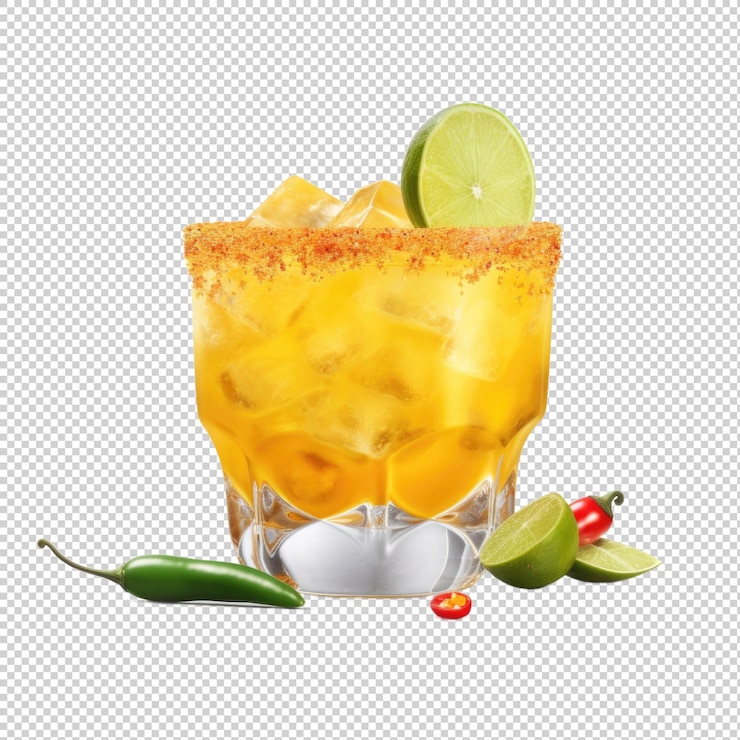 PSD cóctel spicy mango margarita aislado sobre fondo transparente ai generativa