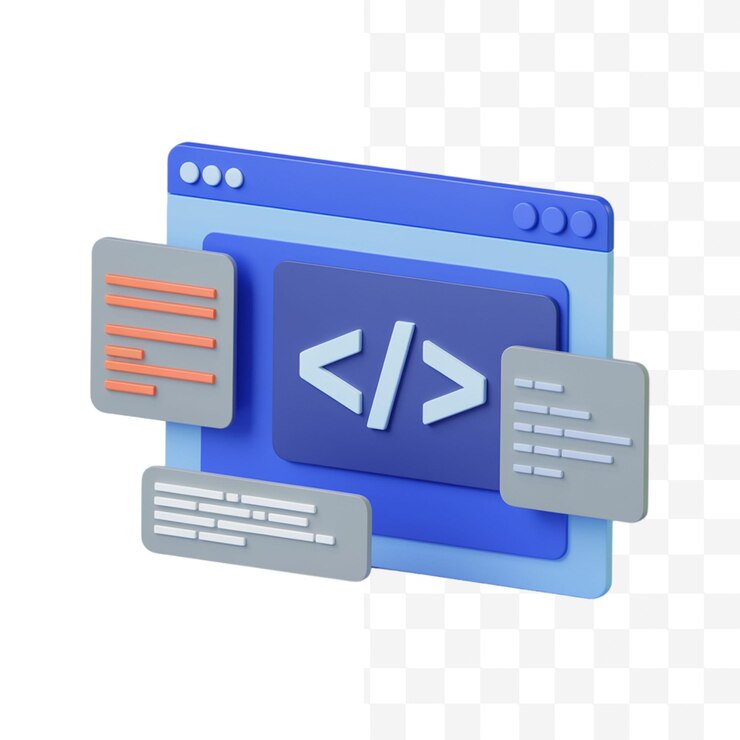 PSD codage 3d icône icône web tableau sur un fond transparent