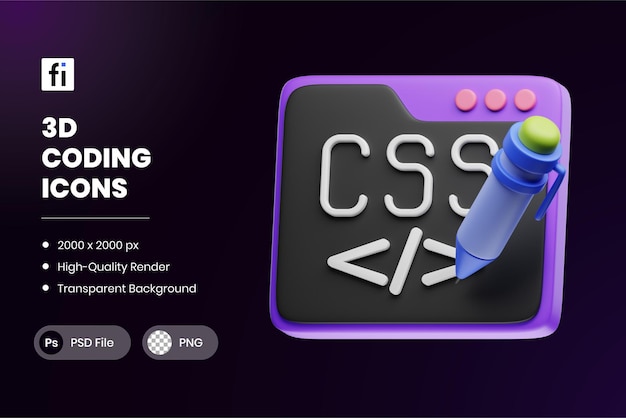 PSD codage d'illustration 3d par css