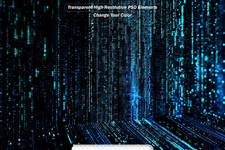 PSD le code binaire de fond, le mouvement, les données binaires, le piratage des données informatiques, la technologie.