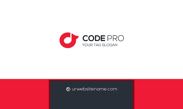 code pro logo design red arrow and website branding
