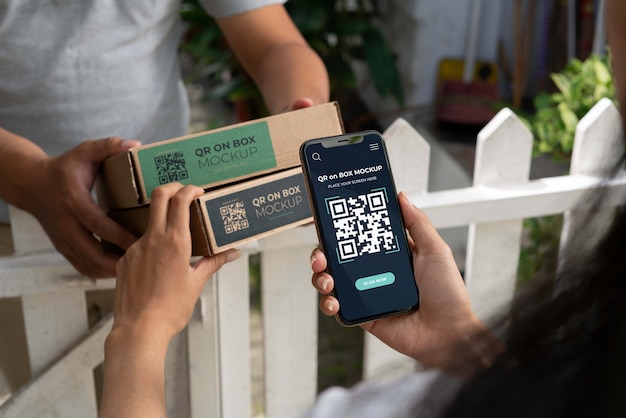 Code Qr Sur La Conception De La Maquette De La Boîte