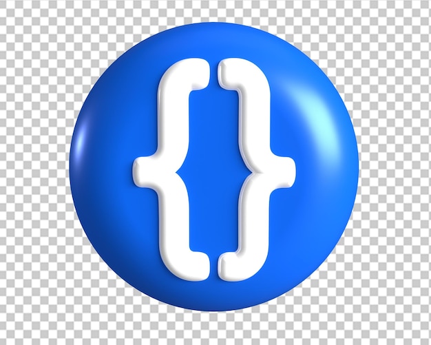 Codesymbol blaues Kreiszeichen 3d rendern
