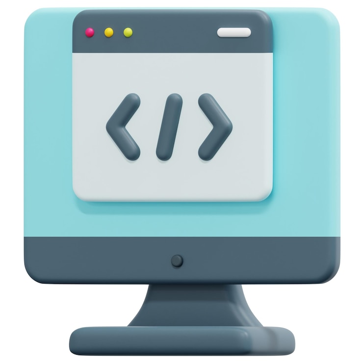 PSD codificación 3d muestra la ilustración del icono