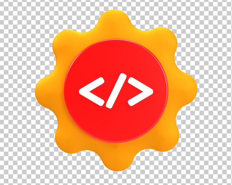 PSD codificación de icono de desarrollo web render 3d