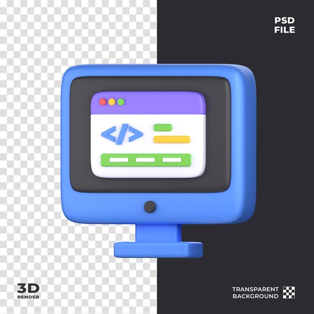 Codificación de íconos 3D perfecto para el tema de seguridad cibernética