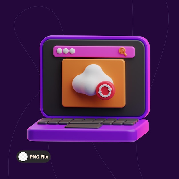 codificación Ilustración de computación en nube 3d