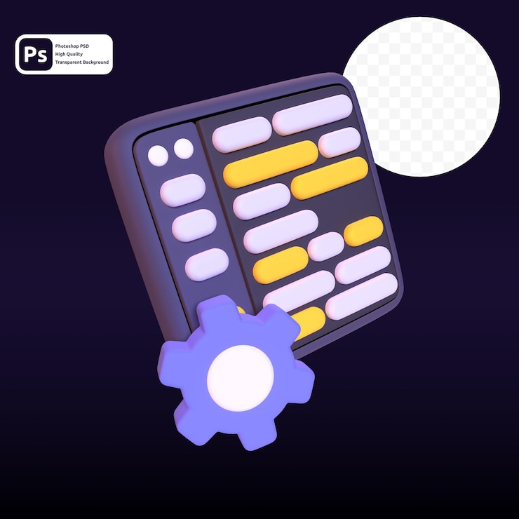 PSD codificación en render 3d para presentación web de activos gráficos u otros