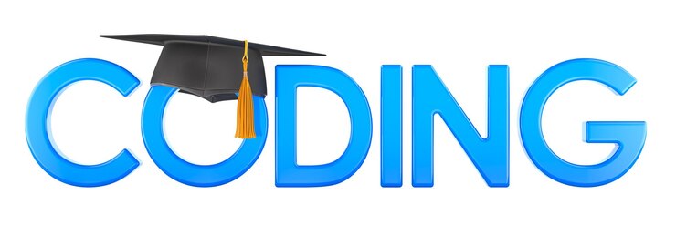 PSD codificación con sombrero de educación renderización 3d aislada en fondo transparente