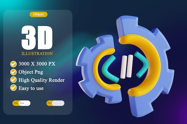 PSD código de ilustración 3d 2