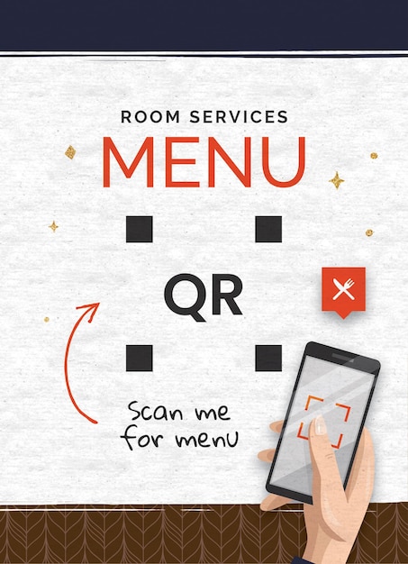 Código QR Contacto para el volante del restaurante