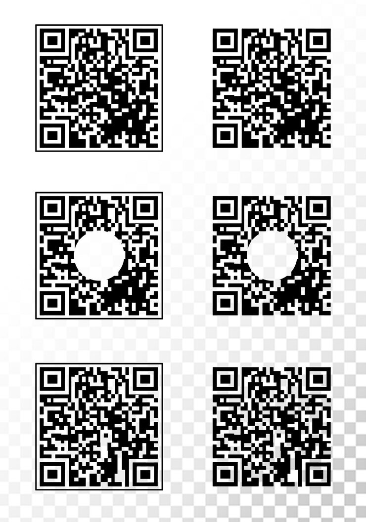 PSD código qr en fondo transparente