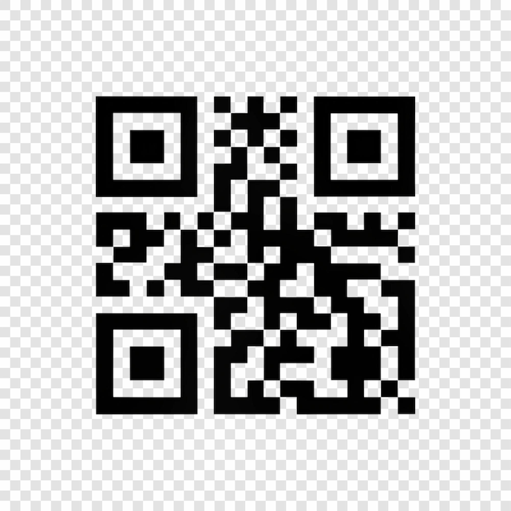 PSD código qr en fondo transparente