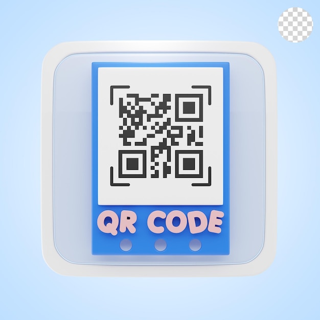 código QR pago icono 3D y ilustración
