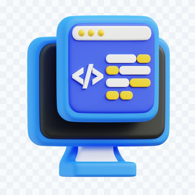 PSD coding 3d illustration