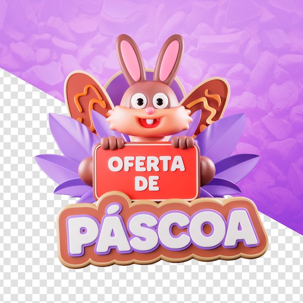 Coelho de Oferta de Páscoa com Chocolate e Ovo