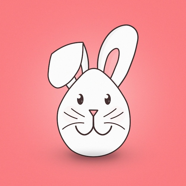 PSD coelho ovo com orelhas e rosto (le coelho est un œuf avec des oreilles et des poils)
