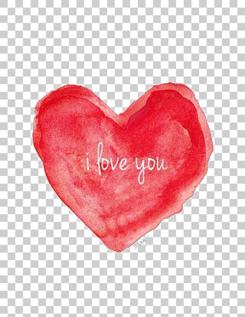 Coeur d'aquarelle avec le message "Je t'aime"