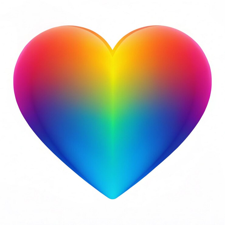 PSD un cœur aux couleurs de l'arc-en-ciel