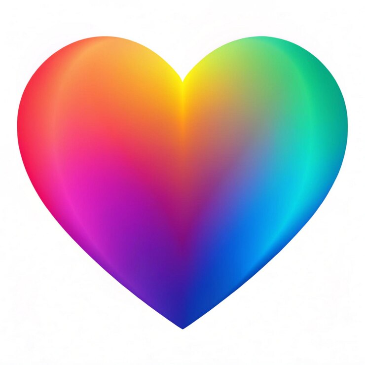 PSD un cœur aux couleurs de l'arc-en-ciel