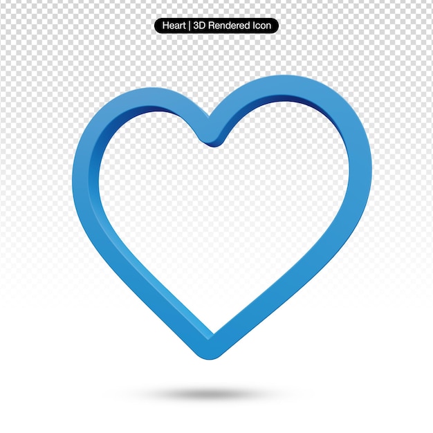 PSD un coeur bleu avec une forme de coeur dessus