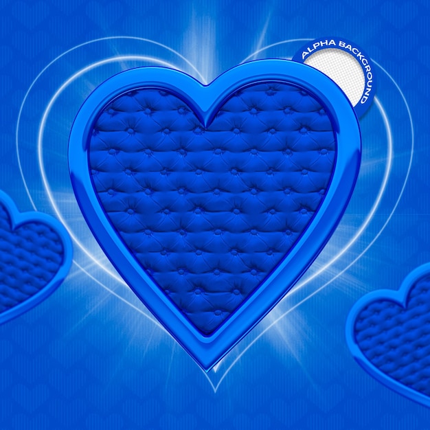 PSD un coeur bleu avec les mots