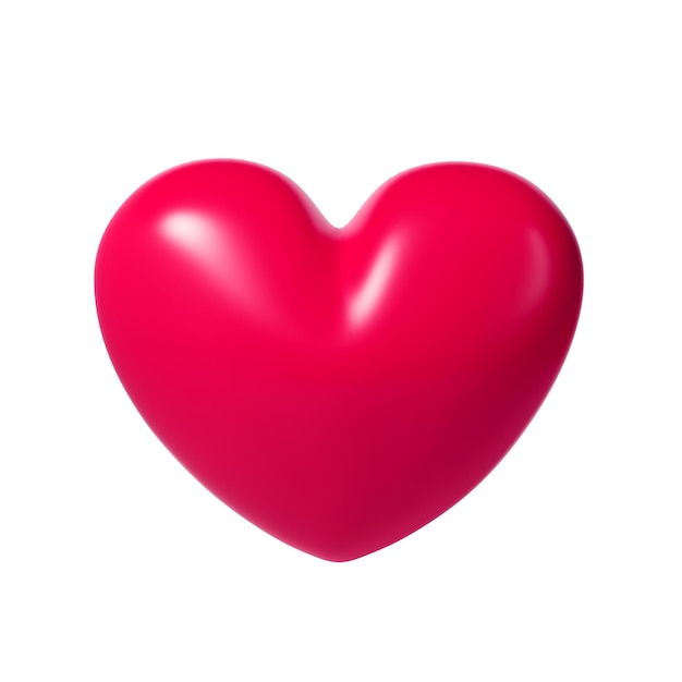 Cœur Brillant Rouge 3d Sur Fond Blanc Adapté Pour La Saint-valentin, La Fête Des Mères Et La Fête De La Femme