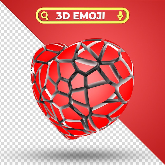 Coeur brisé rendu 3d Emoji isolé