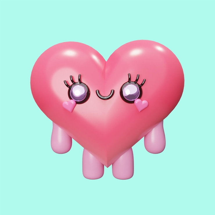 PSD le cœur de dessin animé 3d