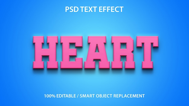 Coeur D'effet De Texte Modifiable