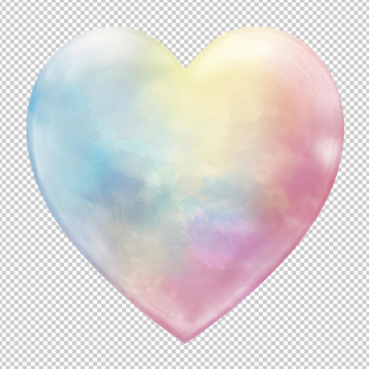 PSD cœur gradient png avec des couleurs pastel douces