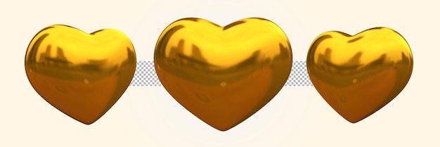 Coeur D'or Pour La Composition Rendu 3d Psd gratuit