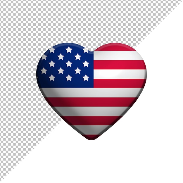 PSD coeur psd avec le drapeau américain dessus 4 juillet jour de l'indépendance