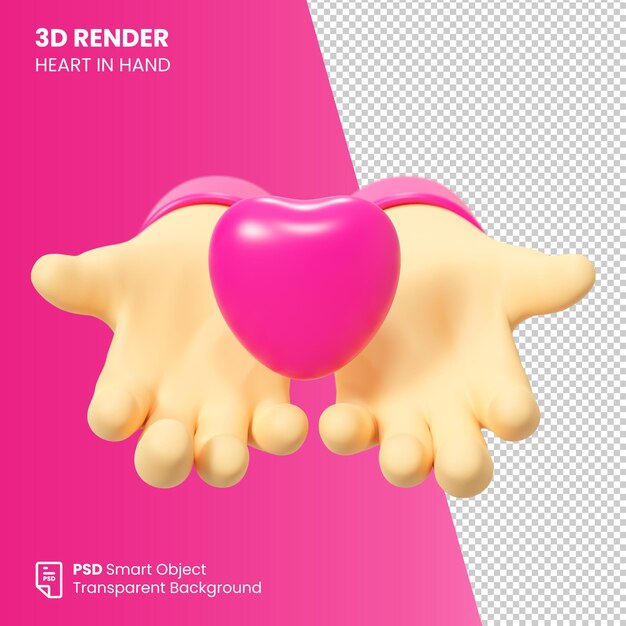 Coeur De Rendu 3d Dans La Main