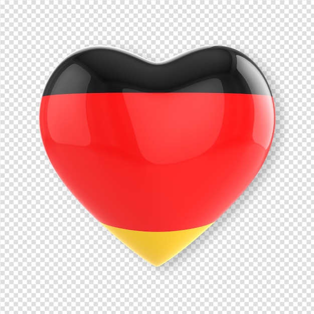 Coeur en rendu 3d avec le drapeau de la france