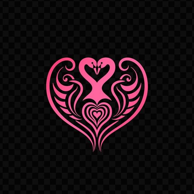 PSD cœur rose avec un cœur sur un fond noir illustration d'art vectoriel