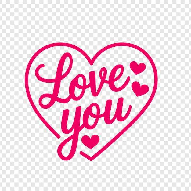 un cœur rose avec les mots " je t'aime " sur un fond blanc