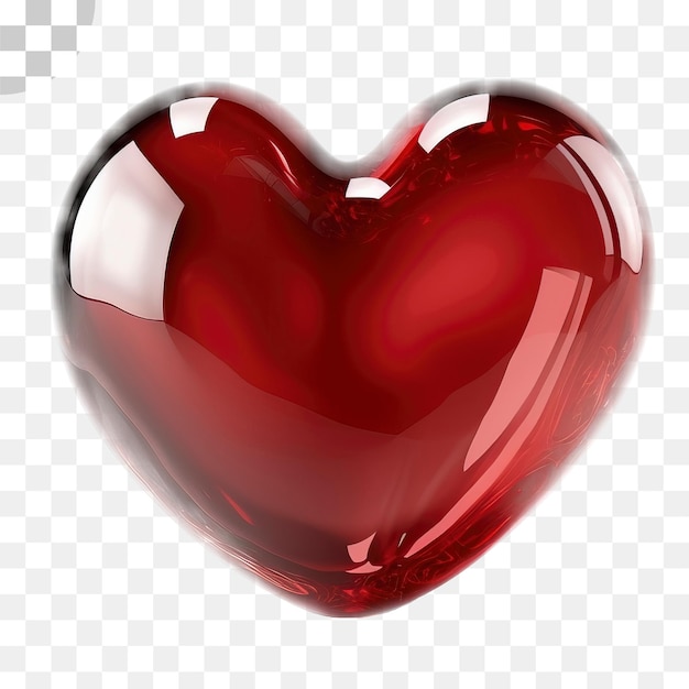 PSD coeur rouge sur fond transparent coeur transparent téléchargement png