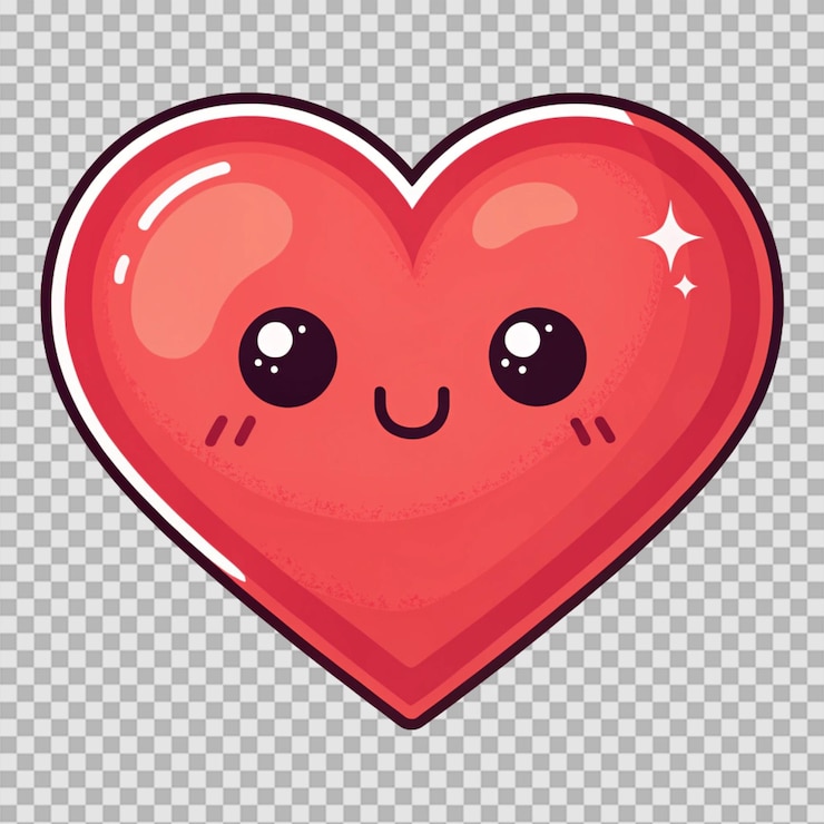 PSD le cœur rouge de kawaii